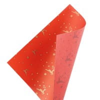 Faltpapiere, transparent, Hirsche, 10cm x 10cm, 110 g/m², rot/gold, 100 Stück