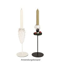 LED-Stabkerzen, creme, Ø2cm, 19cm hoch, LED in warmweiß, mit Flacker-Effekt und Timer, 2 Stück