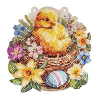 Diamond-Painting-Fensterbild, Küken im Nest, 20cm, doppelseitig