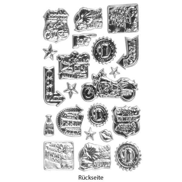 Relief-Sticker, Retro 4, 14cm x 21cm, 21 Sticker