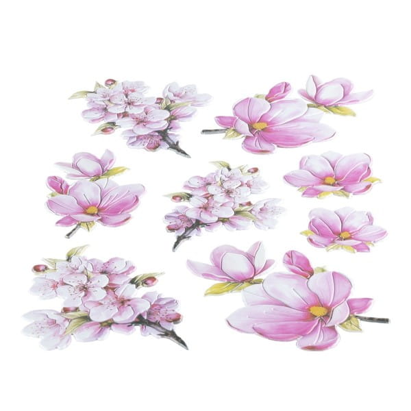 3-D Relief-Sticker, Blumensträuße 4, verschiedene Größen, selbstklebend