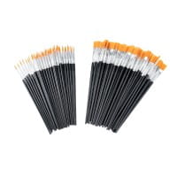 Nylon-Künstlerpinsel, Rundpinsel & Flachpinsel, 100 Stück