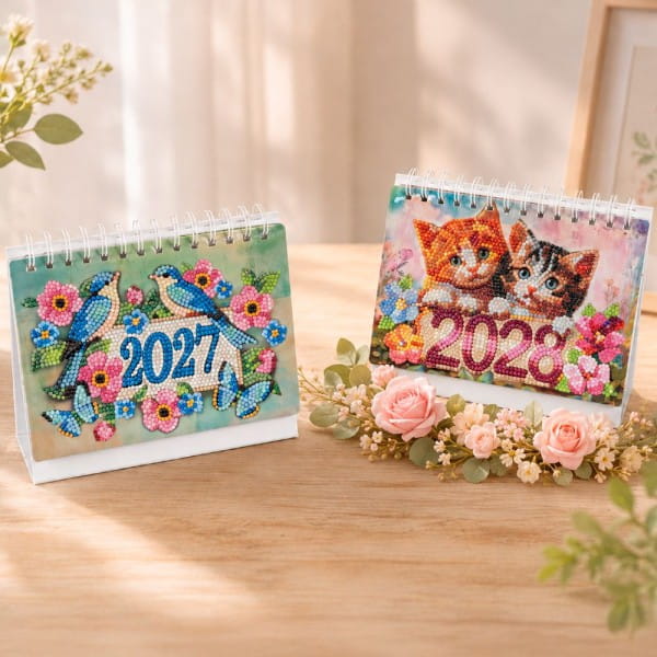 ExklusivBox: Diamond-Painting-Tischkalender für 2027 & 2028, 4-teilig