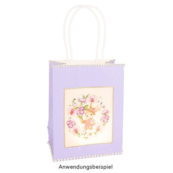 Geschenktaschen mit Folien-Sichtfenster & Henkel, 7,5cm x 12,5cm, 16,5cm, weiß, schwarz, 6 Stück