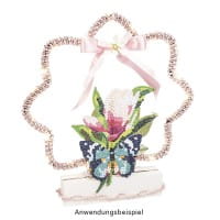 Perlen-Band, 10m lang, Perlen: Ø 3mm, transparent, rosa
