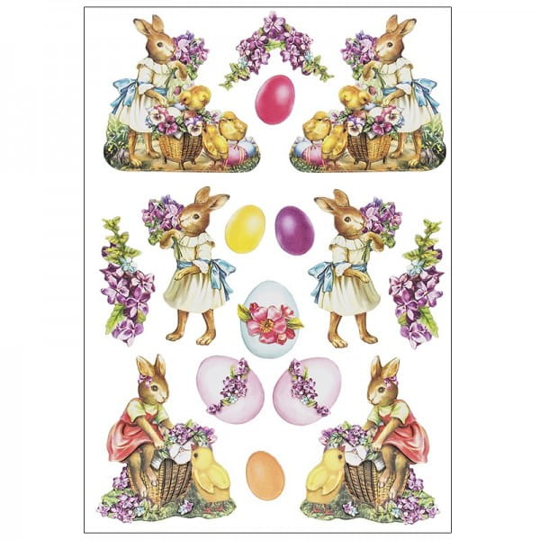 3-D Relief-Sticker, Osterhasen 2, verschiedene Größen, selbstklebend