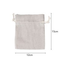 Stoffbeutel mit Zugband, 12cm x 15cm, natur, 12 Stück