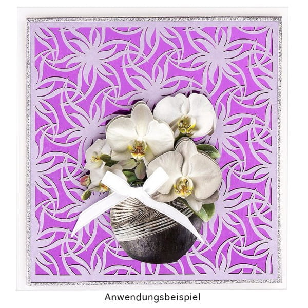 Laser-Kartenaufleger, Blumen 1, 14cm x 14cm, 4 versch. Designs, 5 Farbtöne, 20 Stück