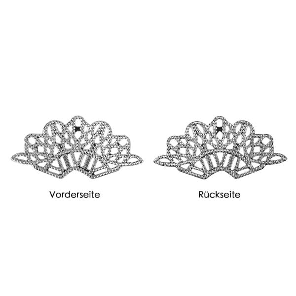 Metall-Ornamente, Design 7, 4,4cm x 2cm, silber, 15 Stück