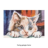 Diamond-Painting-Grußkarte, Katze, 16,5cm x 11,5cm, inkl. Zubehör