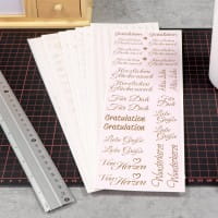 Aqua-Transfers Deluxe, Wünsche, Floristik & Bordüren, 10cm x 30cm, Goldfolie, 10 Bogen