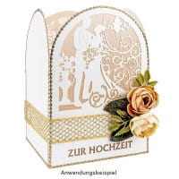Laser-Grußkarten, Zur Hochzeit 1, 11,3cm x 16,1cm, naturweiß, inkl. Einleger & Umschläge, 10 Stück
