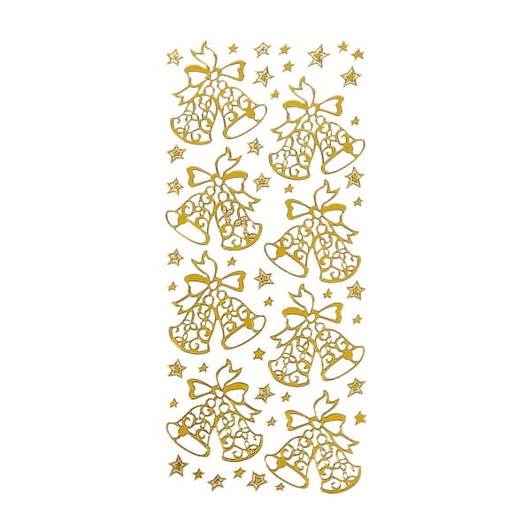 Sticker, Weihnachtsglocken, gold