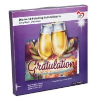 Diamond-Painting-Aufstellkarte, Sektgläser - Gratulation, 16,3cm x 16cm, inkl. Umschlag & Werkzeug