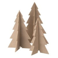 Tannenbaum-Rohlinge, zum Aufstellen, 3 verschiedene Größen, 4mm stark, 3 Stück