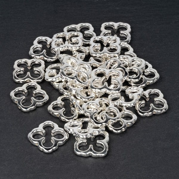 Perlenrahmen, Design 4, 1,8cm x 1,8cm, silberfarben, 33 Stück