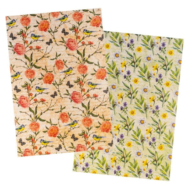 Reispapiere, Blüten 20, DIN A4, 30g/m², 2 verschiedene Designs