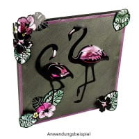 Metallic-Sticker, Flamingo, mit spiegelndem Metallic-Effekt, 30 x 21cm