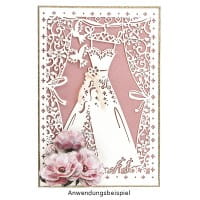 Laser-Grußkarte "Hochzeit 4", 12cm x 18cm, mit Umschlag & fliederfarbenem Einleger