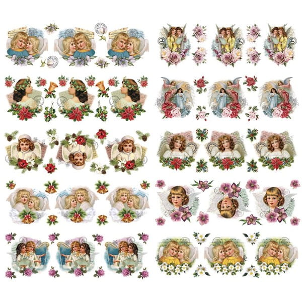 Transparent-Stickerbogen, Engel, 10cm x 30cm, 10 Bogen