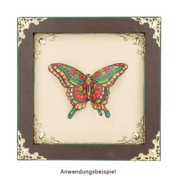 Metall-Ornamente, Design 18, 5,8cm x 3cm, hellgold, 13 Stück