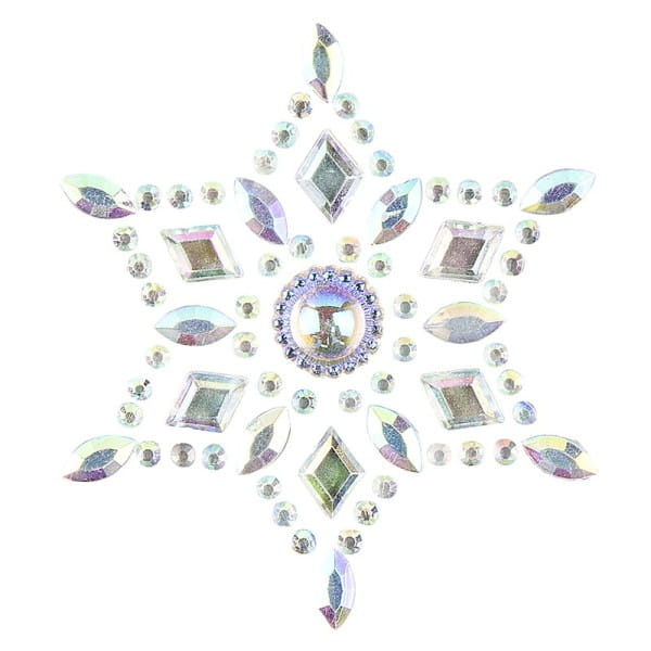 Kristallkunst, Stern-Ornament, 10cm x 30cm, selbstklebend, klar irisierend