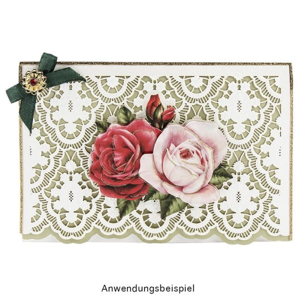 3-D Motive, Romantik-Blumen, 7-9cm, 10 Motive
