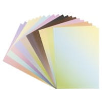 Deko-Karton, Farbverläufe pastell, DIN A4, 10 verschiedene Farbverläufe, selbstklebend , 20 Boge