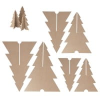Tannenbaum-Rohlinge, zum Aufstellen, 3 verschiedene Größen, 4mm stark, 3 Stück