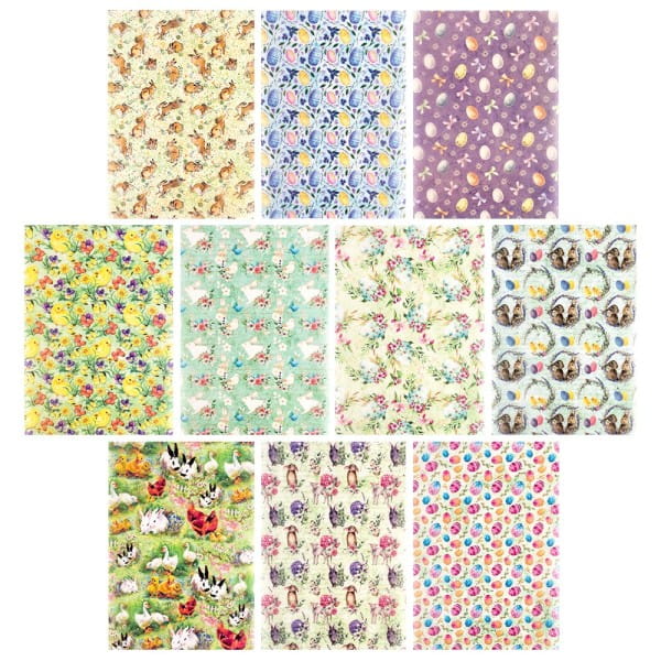 Motiv-Transparentpapiere Deluxe, Ostern, DIN A4, versch. Designs, 10 Bogen