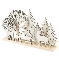 3-D Landschaft zum Stecken, Waldszene, Podest & versch. Holzelemente, 11-teilig