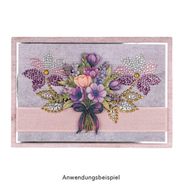 Strass-Ornamente, Sortierung 1, mehrfarbig, teilweise mit Veredelung, 5 Bogen