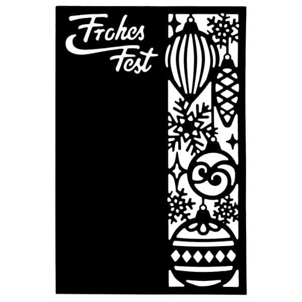 Stanzschablone, Frohes Fest 4, 14,5cm x 9,5cm