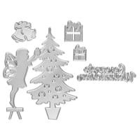 Stanzschablonen, Weihnachtsbaum & Weihnachtselfe, 5 Stück