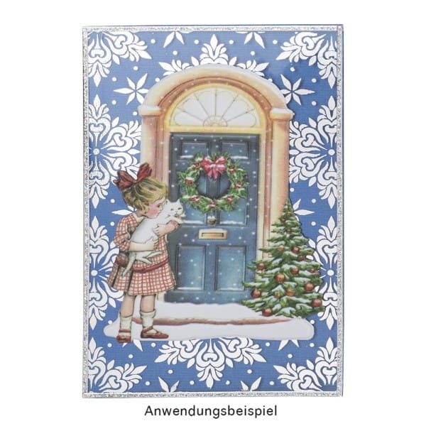 Premium-Transfers, Florare Bordüren & Ornamente, 10cm x 30cm, Silberfolie, 10 Bogen