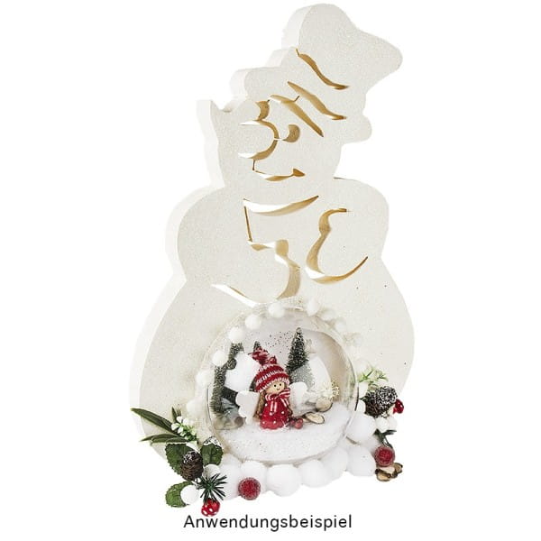 Deko-Schneemann aus Polystyrol, 39cm x 25cm x 3cm