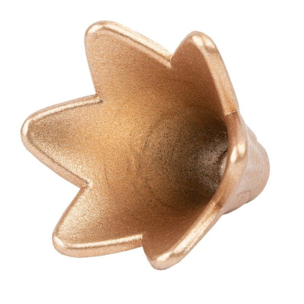 Blütenkelche, Petunien, metallic-matt, 1,5cm x 1,4cm, antikgold, 30 Stück