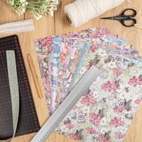 Selbstklebende Stoffe, Vögel & Schmetterlinge, DIN A4, versch. Designs, 10 Stück