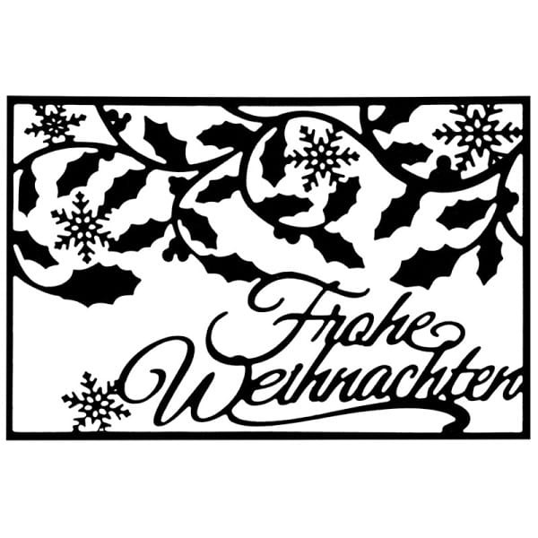 Stanzschablone, Frohe Weihnachten, 9,4cm x 14,4cm, passend für gängige Stanzmaschinen