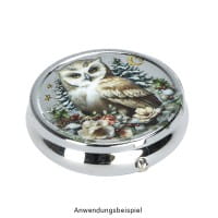 Pillendosen rund, Ø 5cm, 1,4cm hoch, silber, 2 Stück