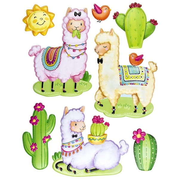 Relief-Sticker XL, Lama, 27,5cm x 35cm