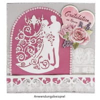 Laser-Grußkarten, Zur Hochzeit 1, 11,3cm x 16,1cm, naturweiß, inkl. Einleger & Umschläge, 10 Stück