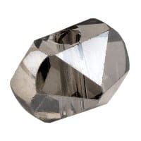 Perlen, Raute gewölbt, 6,5mm x 4,5mm x 5mm, facettiert, transparent, anthrazit, 45 Stück