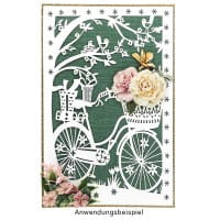 Laser-Grußkarte "Fahrrad",  12cm x 18cm, mit Umschlag & hellgrünem Einleger