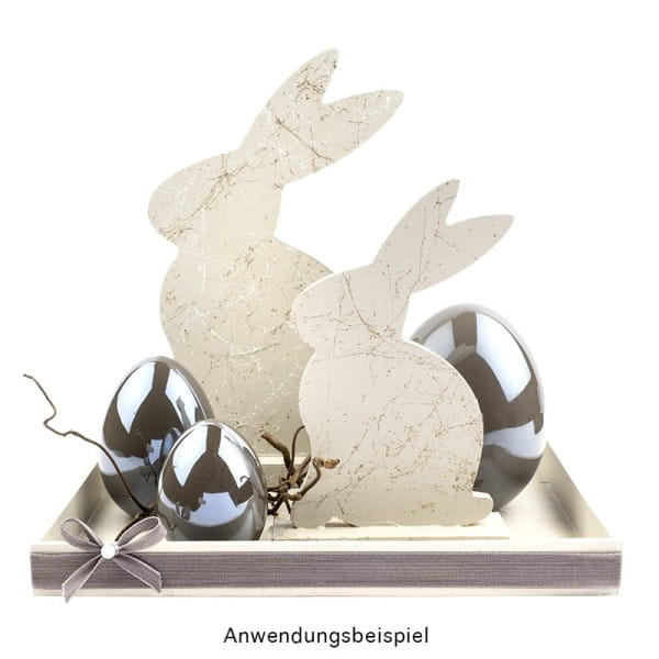 Deko-Eier, Perlmutt, verschiedene Größen, taupe, 3 Stück