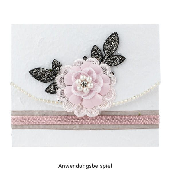 Spitzen-Blüten, mit Perlen, Ø 5cm, rosa, 10 Stück