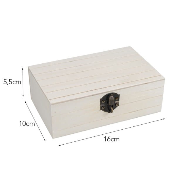 Box aus Holz, mit Rillen, 16cm x 10cm x 5,5cm