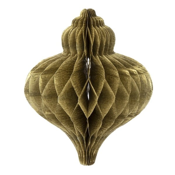 Waben-Zwiebeln zum Aufhängen, 8,5 cm x 7 cm, 6 Stück, altgold