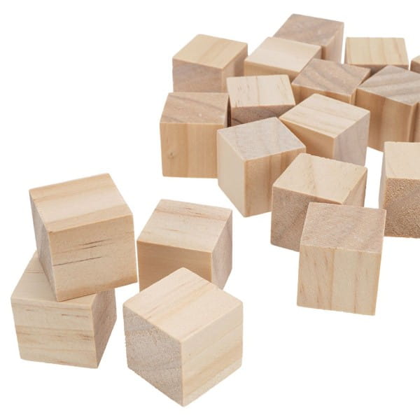 Bastelklötzchen, Würfel, 2,3cm x 2,3cm x 2,3cm, glatt geschliffen, 30 Stück
