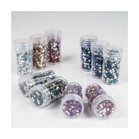 Diamond-Painting-Steine, Strass, irisierend, Sortierung 2, versch. Farben, je 8g, 10 Dosen